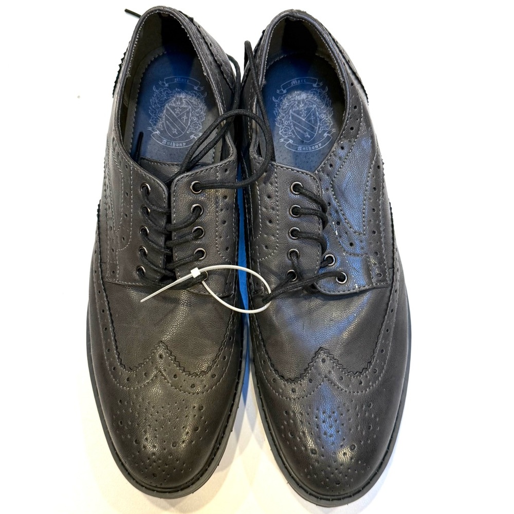 Marc Anthony Charcoal Leather Oxfords